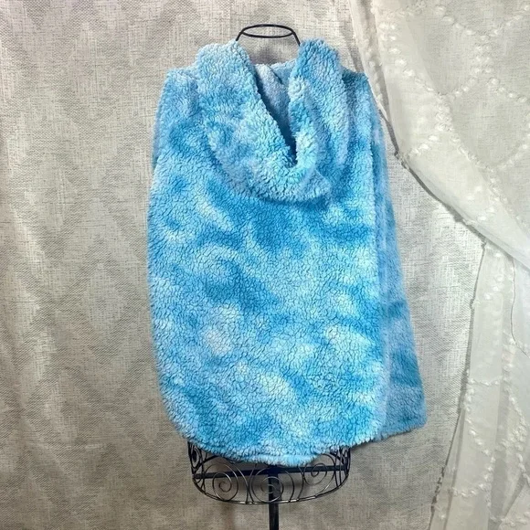 PINK Victoria's Secret blue Tie Dye Cloud Sherpa Sweater size L - Picture 8 of 10
